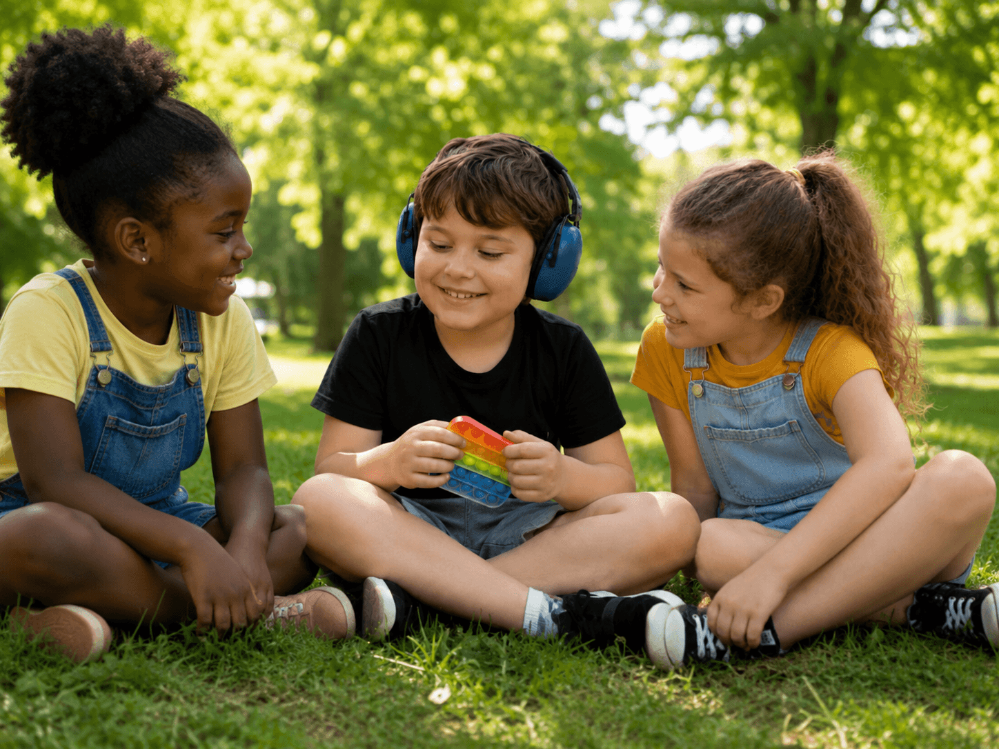 Ambiente di aula inclusiva con allestimenti creativi per l'apprendimento